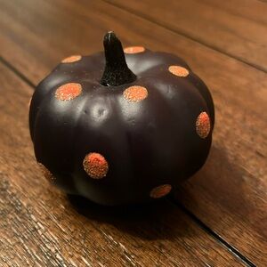 Black Orange Glitter Polka Dots Pumpkin Halloween Decoration